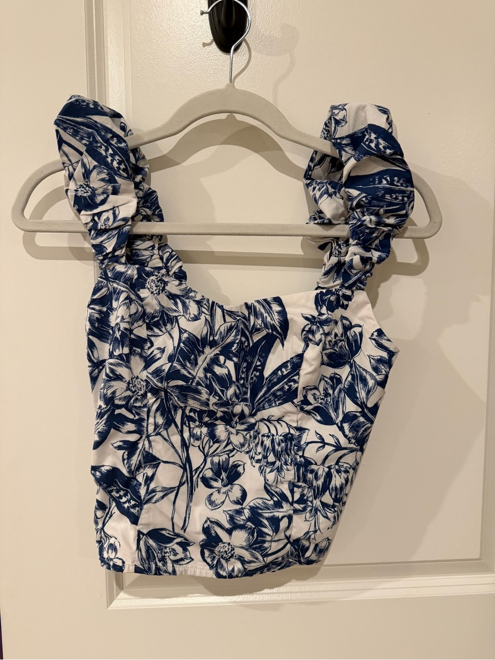 Abercrombie & Fitch Floral Ruffle Strap Top